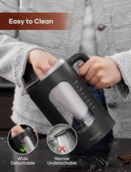 Electric Tea Kettle, INTASTING Glass Electric Kettle with tea Infuser and Precise knob temperature control, 1200W Fast Heating, BPA-Free, Easy to Clean, 1 Liter (Dark Gray)
