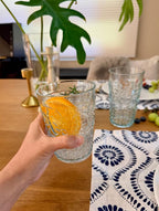 KLIFA- BLOIS- 15.2 & 20.5 ounce, Set of 8, Acrylic Tumbler & Highball Drinking Glasses Cups, BPA-Free, Stackable Plastic Drinkware, Dishwasher Safe, Vintage Looking Cups, Light Teal