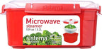 Sistema Heat & Eat Microwaveable Food Steamer with Removable Steamer Basket & Steam Release Vents, Large 3.2L Capacity, Dishwasher & Freezer-Safe, BPA-Free