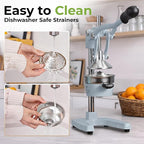 Zulay Kitchen Cast Iron Juicer - Easy-to-Clean Heavy-Duty Manual Juicer, Professional Citrus Juicer - Stainless Steel Lemon Squeezer - Manual Citrus Press & Orange Squeezer - Orange Juicer