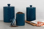 10 Strawberry Street Kitchen Canister, 3 Piece Set, Ocean Navy