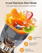 Smoothie Blender, 650W Personal Blenders for Shakes and Smoothies with Grinder Cup & 2 BPA-Free Portable Cups (20oz+14oz), Portable Blender for Juices, Smoothies Maker for Kitchen, Blue