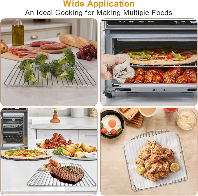 Countertop Toaster Oven Wire Rack for BLACK+DECKER Crisp 'N Bake Air Fryer Toaster Oven, 12.4×12.2 IN Stainless Steel Food Grade Toaster Oven Accessories Replacement Parts, Dishwasher Safe