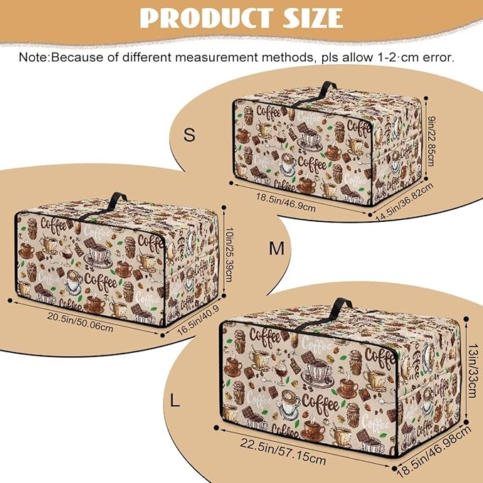 Coffee Chocolate Cake Print Toaster Oven Cover with Top Handle, Heavy Duty Dust-proof Microwave Oven Cover Compatible with Most Toasters Ovens (Small-14.5 * 18.46 * 9 inches)