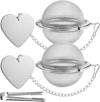 Tea Infuser for Loose Leaf Tea 2 Pack – 2" 304 Stainless Steel Tea Strainer Ball with Bonus Tea Scoop Clip – Extra Fine Mesh, Rustproof, Easy to Clean – DIKSEFN