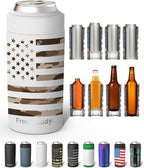 Frost Buddy Universal Can Cooler - Fits all - Stainless Steel Can Cooler for 12 oz & 16 oz Regular or Slim Cans & Bottles - Stainless Steel (Rogue)