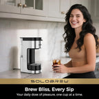 CHULUX SoloBrew Single Serve Coffee Maker, for K Cup and Ground, 3 Brew Sizes with Strong Button & Over Ice Feature, 14oz Removable Reservoir, for Home, Travel, RV, Office and Dorm