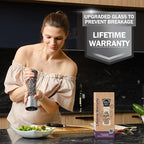HOME EC Original Stainless Steel Salt or Pepper Grinder 1pk - Adjustable Ceramic Sea Salt Grinder or Pepper Mill - Tall Glass Spice Shaker - Spice Mill (Diamond Facet)