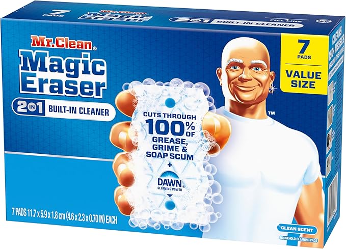 Mr. Clean Magic Eraser Foaming Sponge, All Purpose Cleaner, Dawn Cleaning Power, Ultra Foamy, 7ct