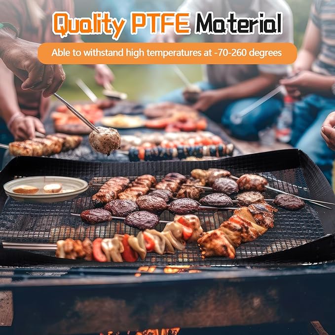 Teenyyou 2 Pcs 13.5 x 11.5 Inch PTFE Mesh Oven Baskets Air Fryer Basket for Oven Non-stick Air Fryer Basket Cooking Trays Replacement for Baking Chips Chicken Wings Bread Heating