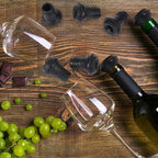 Honoson 60 Pieces Wine Stopper Silicone Resealable Pump Vacuum Saver Practical for Kitchen Supplies Bottle Tools (Black)