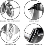Frieling Double-Walled Stainless Steel French Press Coffee Maker - 44 oz, Polished, Extra Large Stainless Steel Coffee Press for Commercial Use - Camping Coffee Makers & Tea Press