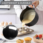 COOK WITH COLOR Nesting Plastic Mixing Bowl Set with Pour Spouts and Handles, Black Speckled, 4 Piece Non-Slip