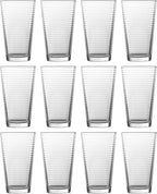 Fortessa Basics Arcade Everyday 12 Pack Set Glassware Kitchen and Barware Great for: Beer, Cocktails, Water, Juice, Iced Tea, Soft Drinks., Pint/Mixing Glass, 16 Ounce