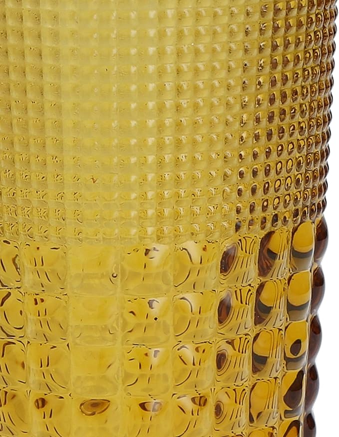 Fortessa Malcolm Double Old Fashioned Cocktail Glass 6 Pack, 11.5-Ounce, Amber