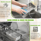 4 Packs 8.8×5.9 Inch Loaf Pans for Baking Bread, 304 Stainless Steel Loaf Bread Pan with Parchment Paper Liners, Metal Bakeware for Bread, Meatloaf, Cake Brownies, Easy Release, Oven & Dishwasher Safe