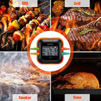 Inkbird 150ft Bluetooth Meat Thermometer with 4 Colored Probes, Temperature Graph Real-time Check & Download BBQ Grill Thermometer for Kitchen Food Smoker Thermometer IBT-24S, Rechargeable