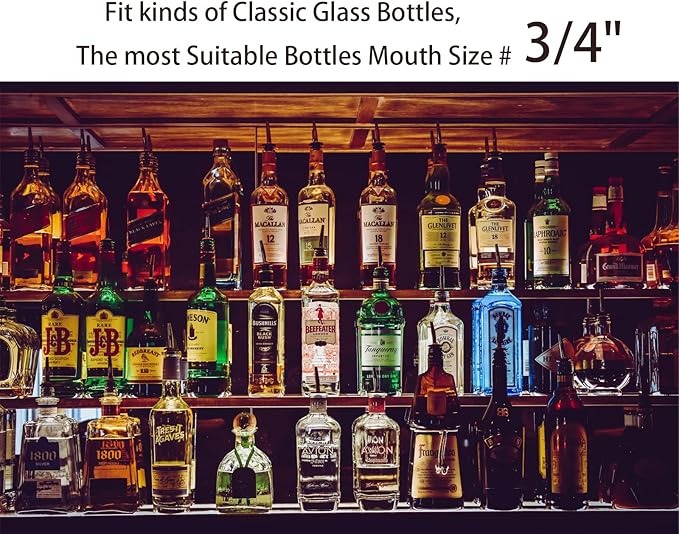 Pafusen 24 Pack Stainless Steel Speed Pourers Spouts with Tapered, Liquor Pourers with Rubber Cap, Hygienic, Dishwasher Safe, Fits most Classic Bottle's Lip up to 3/4"
