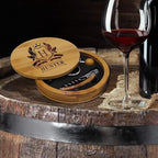 My Personal Memories Customized Bamboo Wood 4pc Wine Bottle Opener Tool Set - ROUND