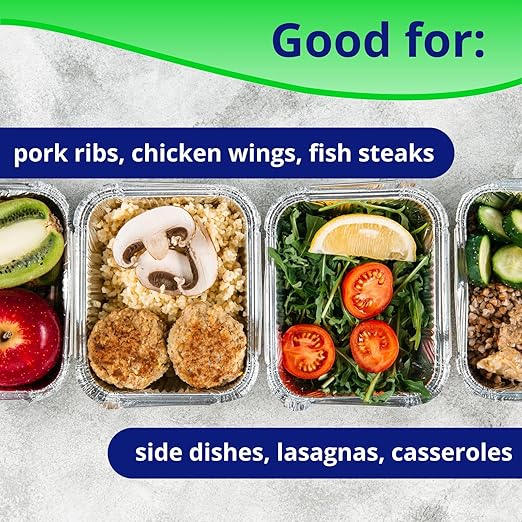 IDL Packaging Full Size Aluminum Steam Table Pans with Lids - Deep, 21" x 13" x 3" (pack of 25) - Disposable Foil Pan for Grilling, Roasting, BBQ, Cooking, Baking, Freezing