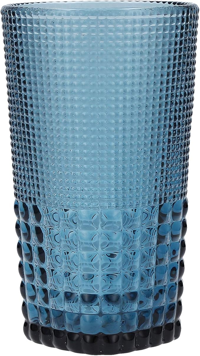 Fortessa Malcolm Double Old Fashioned Cocktail Glass 6 Pack, 11.5-Ounce, Cornflower Blue