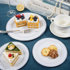 NOCCUR 200PCS Silver Plastic Plates Disposable for 100 Guests - Include 100 Dinner / 100 Dessert Plates Heavy Duty - Ideal for Party/Wedding/Christmas