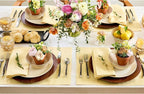 Solino Home Linen Placemats Set of 4 - Golden Straw Placemats 14 x 19 Inch - 100% Pure Linen Table Place Mats - Fete