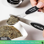 Urbanstrive 8 Pcs Upgraded Magnetic Measuring Spoons Set Stainless Steel Dual Sided for Liquid Dry Food Measuring Cups Spoons Set Fits in Spice Jar Kitchen Gadgets Including Leveler, Silver