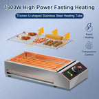 1800W Countertop Electric Grill, Smokeless Indoor Grill with Removable Griddle, Adjustable Temperature 122°F-572°F, Commercial Stainless Steel BBQ Grill for Party Restaurant Camping