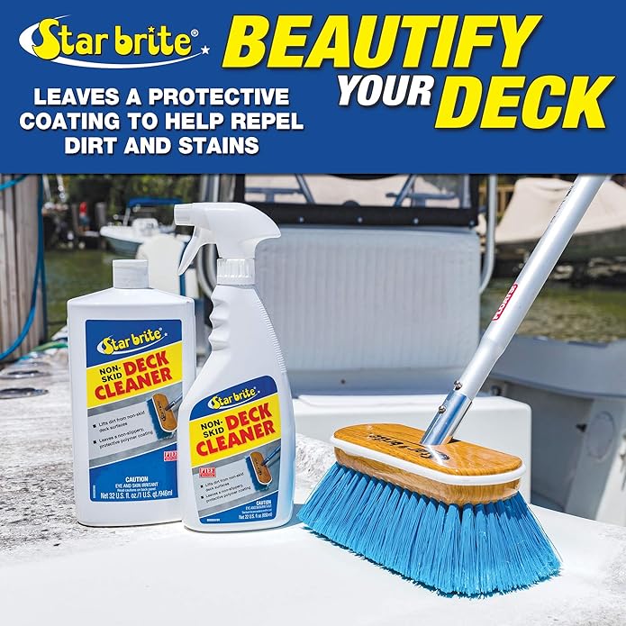 STAR BRITE Non-Skid Deck Cleaner & Protectant Ultimate Boat Deck Wash - Protects Against Future Stains & UV - Ideal for Fiberglass, Vinyl, Plastic, Painted & Metal Surfaces