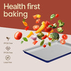 Bakken 8-Piece Stackable Bakeware Set - Ceramic Non-Stick Coating, Baking Sheets, Assorted Baking Pans, PTFE, PFOA & PFOS Free - Healthy Baking, Ergonomic Handles, Cooling Rack, Non-Toxic, Oven-Safe