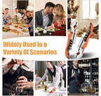 6 Pieces wine key wine opener Professional Waiter Corkscrews Stainless bottle opener Fold Serrated Foil Cutter Key for Family, Company Party,Bars,Restaurants(orange)