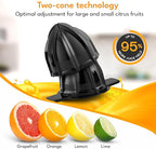 LEBENLANG Orange Juicer Electric - 2 cones & BPA-free I High juice yield & Large Volume I 24oz Lemon Juicer Squeezer I Electric Citrus Juicer Orange Juice Press Juicers Exprimidor De Naranjas Limones