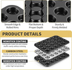 TeamFar Mini Muffin Pan, 24-Cup Non-Stick Carbon Steel Cupcake Tray Tin for Baking, Small Cup Cake Bakeware for Bite-Sized Cheesecake Tart Quiches, Even Baking & Effortless Release & Easy Clean