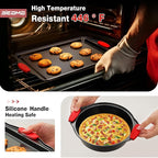 BIEAMA 13-Piece Baking Pans Sets, Nonstick Bakeware Sets, BPA-Free Carbon Steel Stackable, Cookie Sheet, Cake, Loaf, Pizza & Muffin Pan, Grey