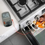 Taylor Programmable with Timer Instant Read Wired Probe Digital, Meat, Food, Grill BBQ Cooking Kitchen Thermometer with Timer, Gray