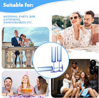 12 PCS Sapphire Blue Plastic Champagne Flutes 5.4 OZ Clear Acrylic Champagne Flutes Sparkling Wine Glasses Long Stem Crystal Champagne Glasses For Wedding Baby Shower Anniversary Party
