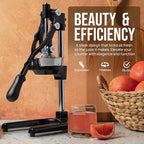 Zulay Kitchen Extra Tall Citrus Press Manual Juicer - Manual Orange Juice Squeezer, Fits Tumblers, Tall Glasses and Cups - Fruit Press & Juice Press, Juice Presser Machine & Citrus Juicer Manual