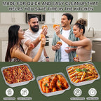 INFINITY EL Disposable Aluminum Foil Pans 25 Pack | Half Pan Extra 12.5" x 10.5" x 4" Deep Disposable Baking Pan | Heavy Duty Aluminum Foil Pan for Roasting Turkey, Lasagna, Thanksgiving, Christmas