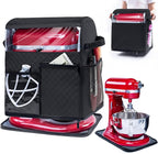 BAGSPRITE Stand Mixer Cover with Detachable Appliance Sliders Base Compatible with KitchenAid Mixer-Storage Bag for 4.5/5 Quart with Pockets for Kitchen Aid Accessories and Attachments