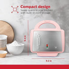 Holstein Housewares Non-Stick 6-Count Electric Cupcake Maker Machine – Bakes 6 Cupcakes, Muffins, Pizza Cups, Cinnamon Buns – Perfect for Gifts, Birthdays, Holidays, or Bake Sales, Pink
