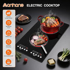 Electric Cooktop 2 Burner: 12 Inch Built-in Electric Stove Top with Dual Heating Rings, Child Lock & Keep-Warm – Portable Countertop Burner for Kitchen, RV, Apartment, All Cookware Compatible