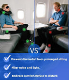 Portable Ultimate Comfort Set for Plane Sleep Kit at Plane Inflatable Travel Pillows Foot Rest Hammock Eye Mask Ear Plugs for Airplane Essentials for Seat Airplane Gadgets for Sleep Comfort (F)