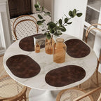 ADRIMER Placemats, Heat Resistant Oval Placemats Set of 4 Washable 12 x 17 Inch, Waterproof Table Mats, Wipeable Pu Place Mats for Kitchen, Dining Room, Coffee