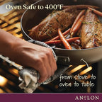 Anolon Advanced Home Glass Lids, Stainless Steel and Silicone Handles, 2 Piece, 10 Inch and 12 Inch Lid Set, Bronze