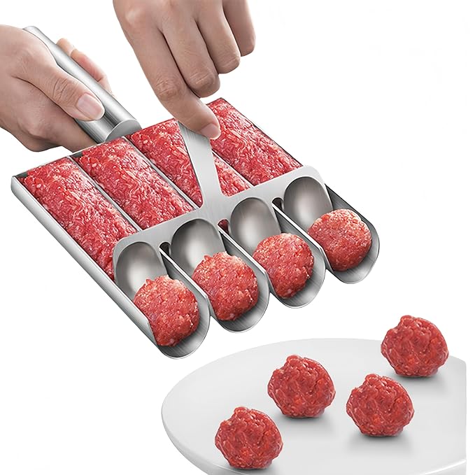 Stainless Steel Meatball Maker Tool，Non Stick Meat ball Maker，meatball scoop，Portable Meatballs Scoop Ball Maker Kitchen Restaurant Must Have Meatball Making Set,Home Cooking Tools