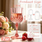 Plastic Wine Glasses, Plastic Goblets Vintage Style Cordial Unbreakable Drinking Glasses, Reusable Drinkware for Wedding Reception, Grand Event Party Supplies (12, Rose Gold)