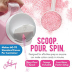 The Candery Cotton Candy Floss Sugar (2-Pack) Includes 100 Premium Cones | Raspberry Blue and Strawberry | Plastic, Reusable Jars | Easy Pour Spout or Scoop | Includes Scooper | 3 LBS Jars