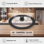 Universal Lid for Pots Pans and Skillets, 9.5&10.5&11.5 inch, Diameter Cookware, Silicone Replacement Pan Lid Pot Lids for Frying Pans, Cast Iron,Tempered Glass Lid