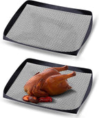 Teenyyou 2 Pcs 13.5 x 11.5 Inch PTFE Mesh Oven Baskets Air Fryer Basket for Oven Non-stick Air Fryer Basket Cooking Trays Replacement for Baking Chips Chicken Wings Bread Heating